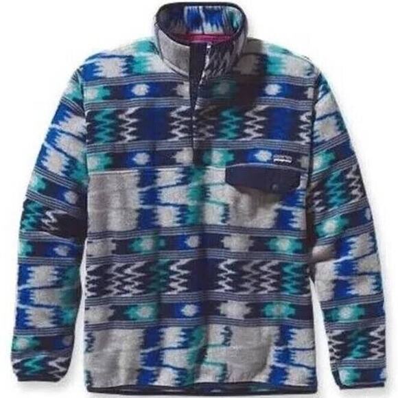Patagonia Synchilla Snap-T Fleece Pullover Nepali Dhoti Marathon Blue XS - Picture 1 of 3